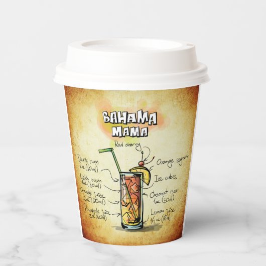 Bahama Mama Cocktail Papieren Bekers (Voorkant)