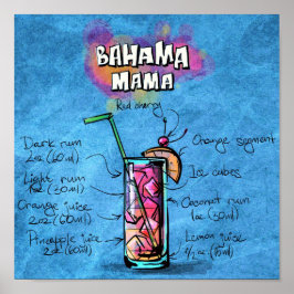 Bahama Mama Cocktail Poster