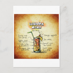 Bahama Mama Cocktail Recipe Briefkaart
