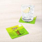 Bahama Mama Cocktail Recipe Custom Square Onderzet Kartonnen Onderzetters (Insitu)