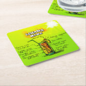 Bahama Mama Cocktail Recipe Custom Square Onderzet Kartonnen Onderzetters (Schuin)