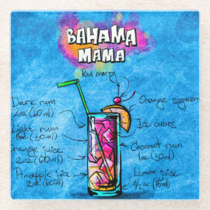 Bahama Mama Cocktail Recipe Glass Onderzetter