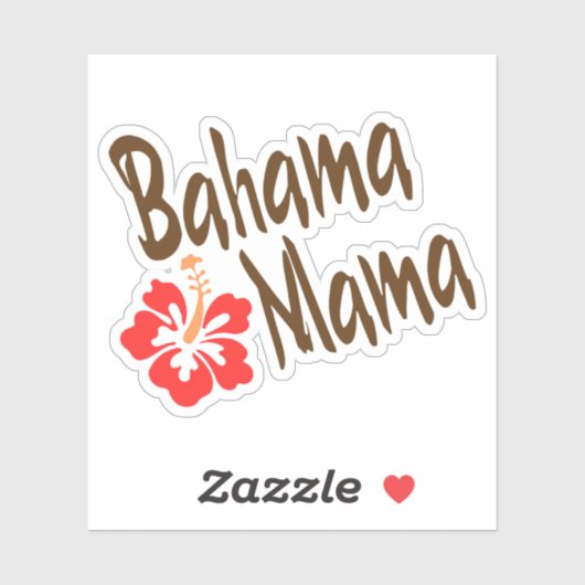 Bahama Mama met Hibiscus Bloem Sticker (Vel)