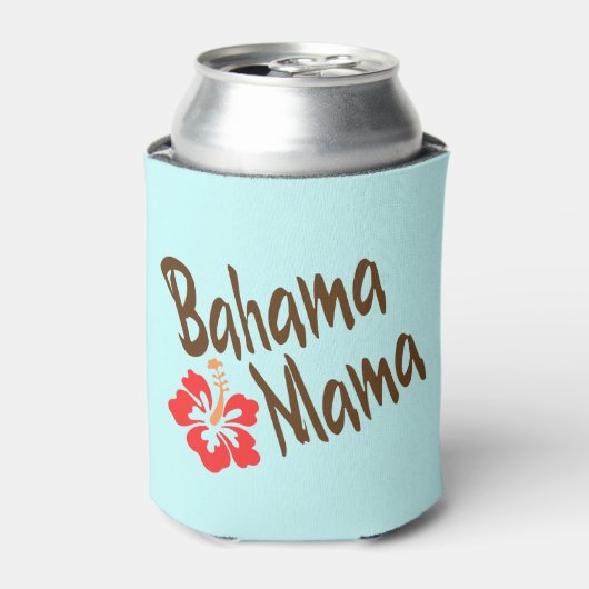 Bahama mama met hibiscus flower blikjeskoeler (Blikje Voorkant)