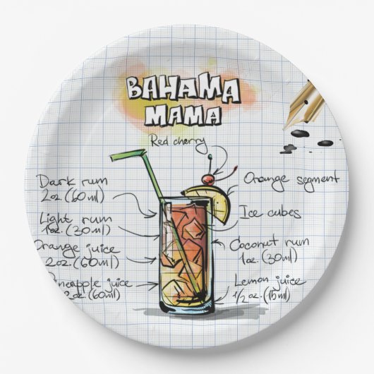 Bahama Mama Papieren Bordje (Voorkant)