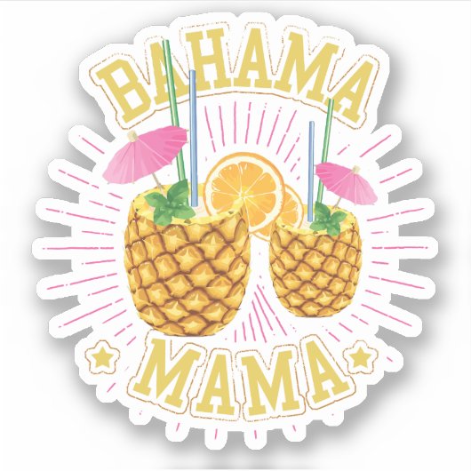 Bahama Mama Vakantie Bahama's Sticker Cruise (Voorkant)