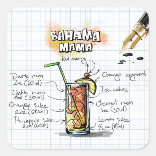 Bahama Mama Vierkante Sticker
