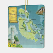 Bahama Out Islands Kleurrijke Kaart Keramisch Orna Keramisch Ornament (Links)
