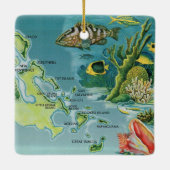 Bahama Out Islands Kleurrijke Kaart Keramisch Orna Keramisch Ornament (Achterkant)