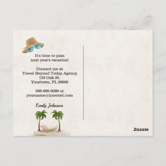 Bahama Pier Reisbureau Briefkaart (Achterkant)