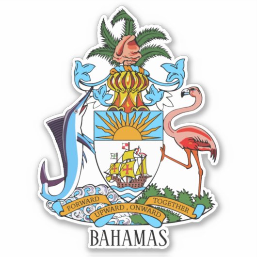 Bahama ' s nationaal wapenschild sticker (Voorkant)