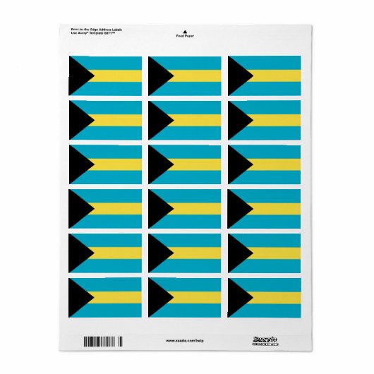 Bahama-vlag Etiket (Full Sheet)