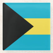 Bahama-vlag Glazen Onderzetter (Voorkant)