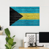 Bahama-vlag Poster (Thuiskantoor)