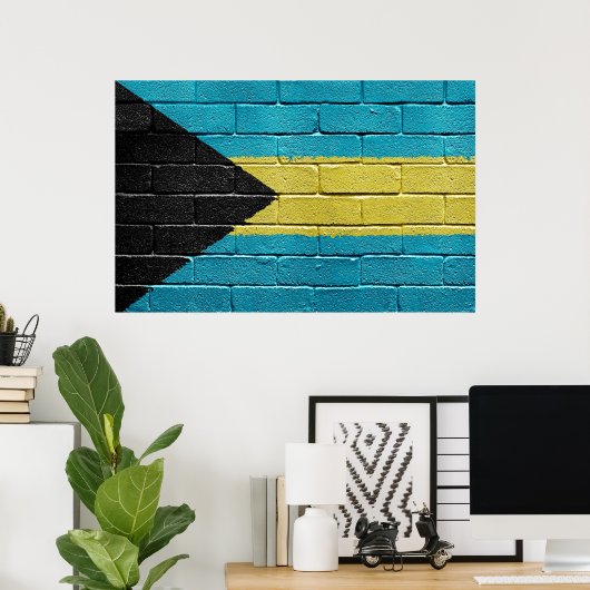 Bahama-vlag Poster (Thuiskantoor)