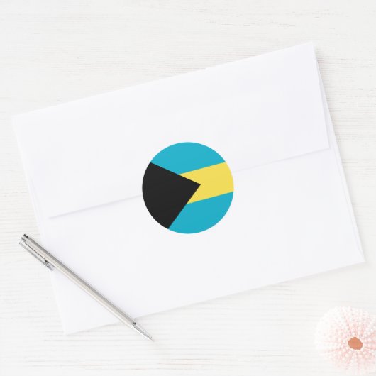 Bahama-vlag Ronde Sticker (Envelop)