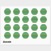 bahama vlag strepen ronde sticker (Vel)