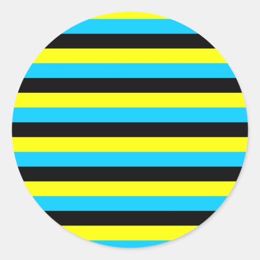bahama vlag strepen ronde sticker (Voorkant)