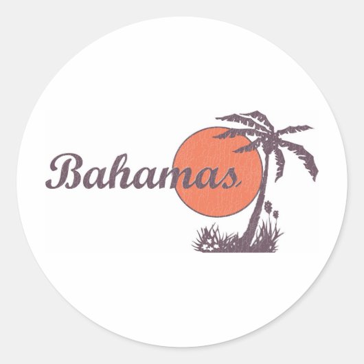 Bahama Worn Ronde Sticker (Voorkant)