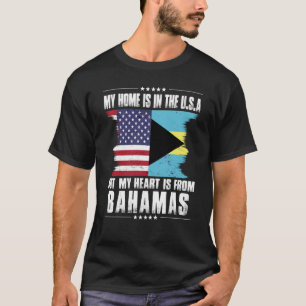 Bahamaans Amerikaanse Patriot Gegroeid Trots Thuis T-shirt