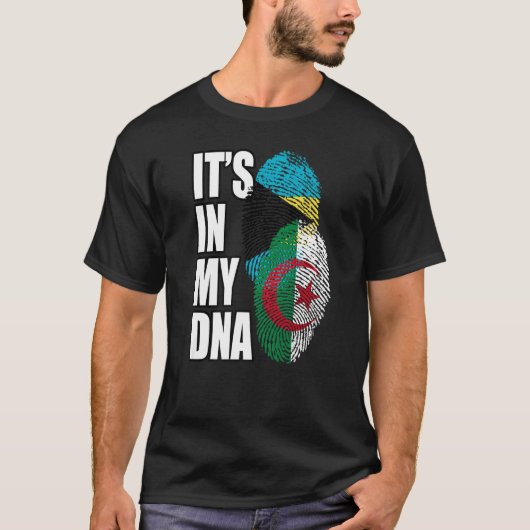 Bahamaans en Algerijns Mix DNA-vlaggenerfgoed T-shirt (Voorkant)