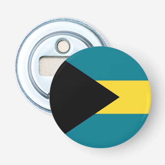 Bahamaans Vlag Souvenir Button Flesopener (Voorkant)