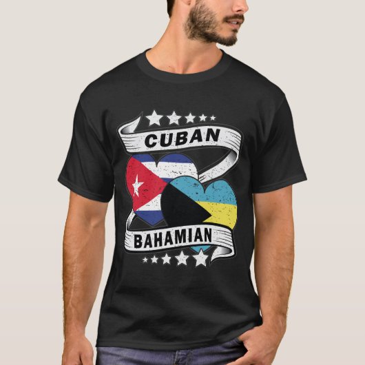 Bahamaanse en Cubaanse vlag T-shirt (Voorkant)