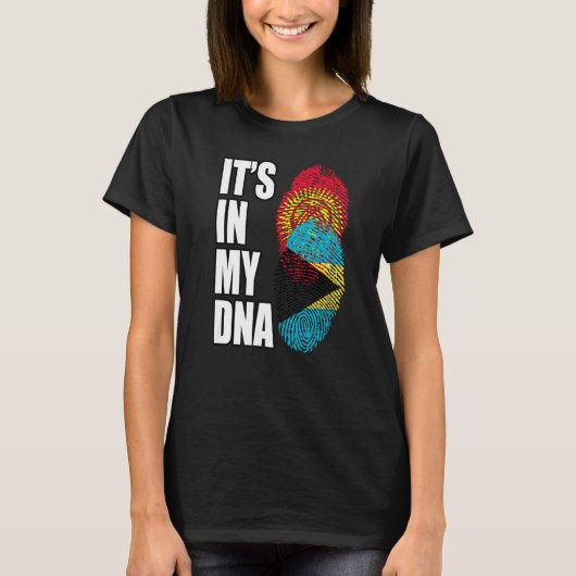 Bahamaanse en Kirgizstani Mix DNA-werelderfgoedvla T-shirt (Voorkant)