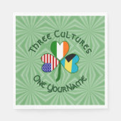 Bahamaanse Ierse Amerikaanse vlaggen Shamrock Part Servet (Voorkant)