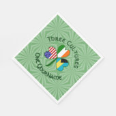 Bahamaanse Ierse Amerikaanse vlaggen Shamrock Part Servet (Hoek)