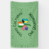 Bahamaanse Ierse Amerikaanse vlaggen Shamrock Pers Spandoek (Verticaal)