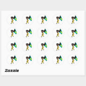 Bahamaanse jongen ronde sticker (Vel)
