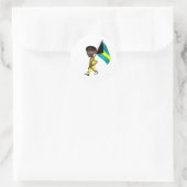 Bahamaanse jongen ronde sticker (Tas)