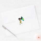 Bahamaanse jongen ronde sticker (Envelop)