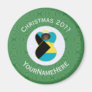 Bahamaanse Kerstvlag van de Donkere Engel Geperson Magneet