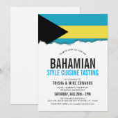 Bahamaanse thema keuken | Party Flag Nodig Wit uit Kaart (Voorkant / Achterkant)