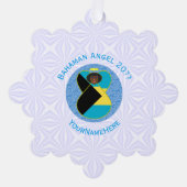 Bahamaanse vlag Black Angel gepersonaliseerd Ornament Kaart (Voorkant)