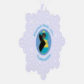Bahamaanse vlag Black Angel gepersonaliseerd Ornament Kaart (Rechts)