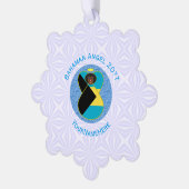 Bahamaanse vlag Black Angel gepersonaliseerd Ornament Kaart (Links)
