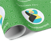 Bahamaanse vlag Blond Engel Kerst Gepersonaliseerd Cadeaupapier (Rol Hoek)