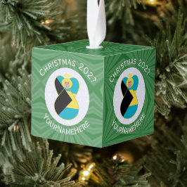 Bahamaanse vlag Blond Engel Kerst Gepersonaliseerd Decoratie