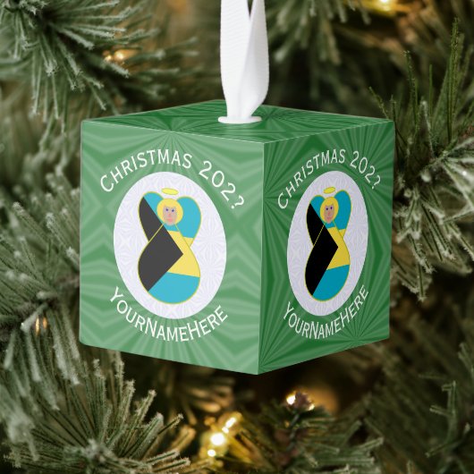 Bahamaanse vlag Blond Engel Kerst Gepersonaliseerd Decoratie (Boom)