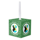 Bahamaanse vlag Blond Engel Kerst Gepersonaliseerd Decoratie (Achter hoekig)