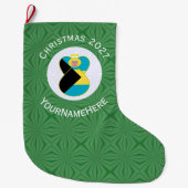 Bahamaanse vlag Blond Engel Kerst Gepersonaliseerd Grote Kerstsok (Voorkant)