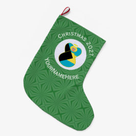 Bahamaanse vlag Blond Engel Kerst Gepersonaliseerd Grote Kerstsok