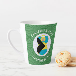 Bahamaanse Vlag Blonde Engel Kerst Persoonlijk Latte Mok