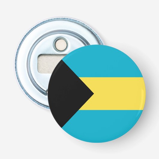 Bahamaanse vlag button flesopener (Voorkant)
