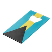 Bahamaanse vlag creditkaart flessenopener (Voorkant Gekanteld)