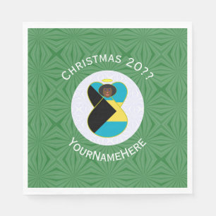 Bahamaanse Vlag Dark Angel Kerst Persoonlijk Servet