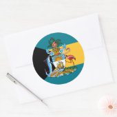 Bahamaanse vlag en wapenschild, vlag van de Bahama Ronde Sticker (Envelop)